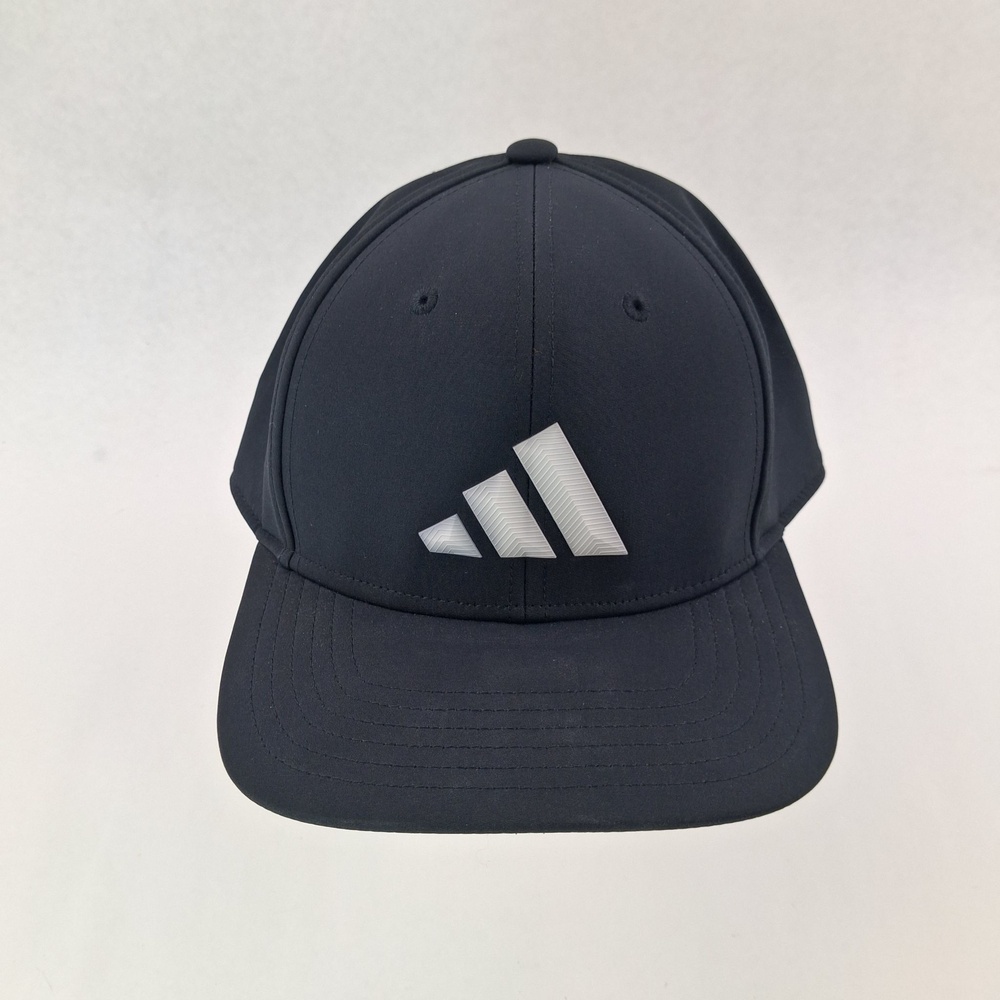 Adidas Hat Cap Snap Back One Size Black Climacool Logo Performance Baseball Mens